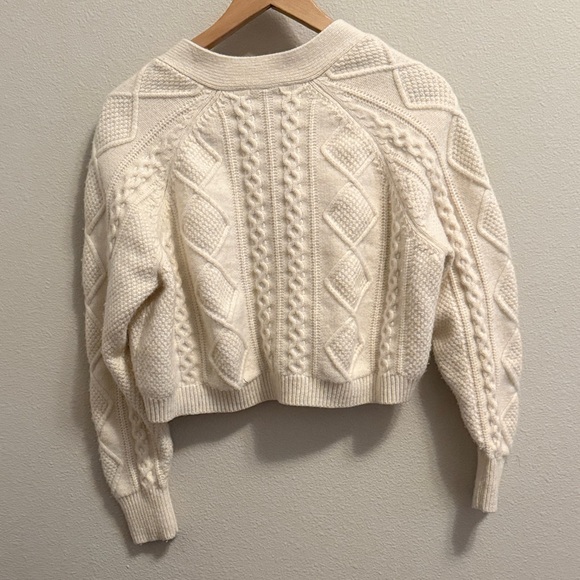 Madewell Cropped Cable Knit Sweater - 55% Wool - Picture 7 of 7